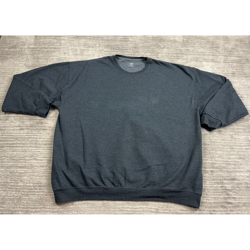 Athletic Works Sweatshirt Mens 3XL Gray Black Heather Crewneck Fleece Pullover